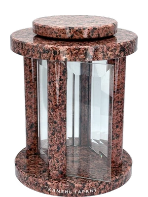 Лампада МЕМОРИ круглая, гранит, 25х18, арт:3002